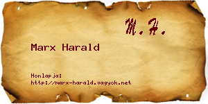 Marx Harald névjegykártya